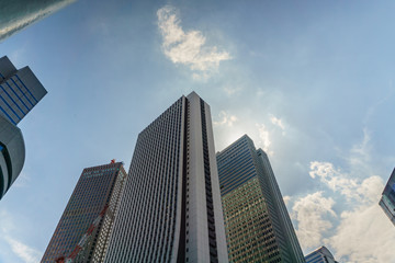 Fototapeta na wymiar High-rise building at Shinjuku in Tokyo , Japan .