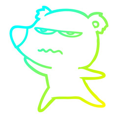 cold gradient line drawing angry bear cartoon