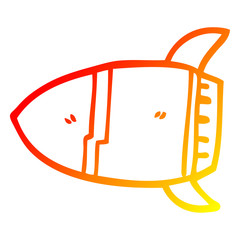 warm gradient line drawing cartoon space rocket