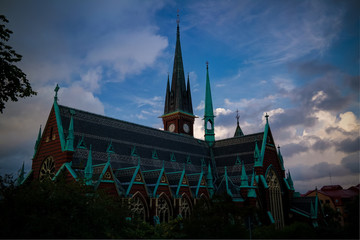 Exterior view to Oscar Fredriks Kyrka at Gothenburg, Sweden