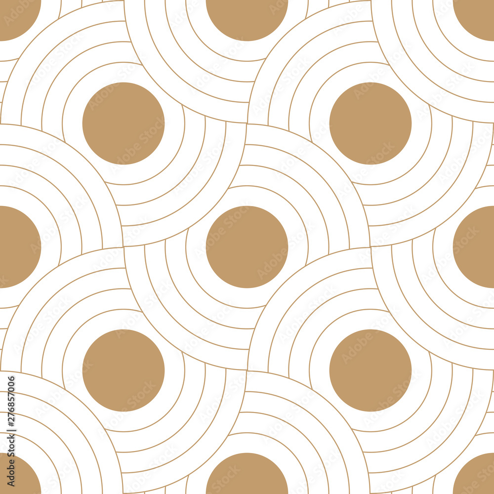 Poster abstract retro pattern of geometric shapes. golden mosaic backdrop. geometric wave of circles backgr