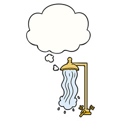 cartoon shower and thought bubble
