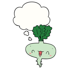cartoon turnip and thought bubble