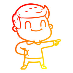 warm gradient line drawing cartoon friendly man