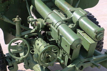 the mechanism of the gun artillery of the second world war