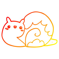warm gradient line drawing cute cartoon snail