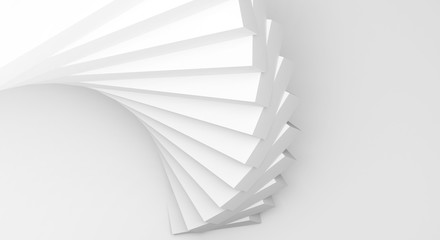 Abstract white parametric spiral 3d
