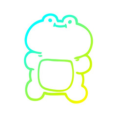 cold gradient line drawing cartoon frog
