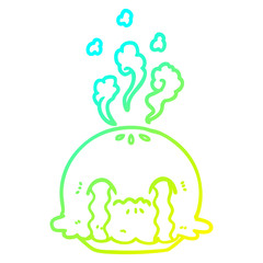 cold gradient line drawing cartoon crying pie