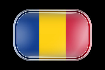 Flag of Chad. Matted Vector Icon. Vector Rectangular Shape