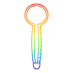 rainbow gradient line drawing cartoon thermometer