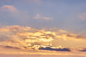sunset in winter. winter evening landscape.