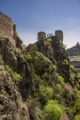 Fototapeta na wymiar nariqala fortress on hilltop in tbilisi