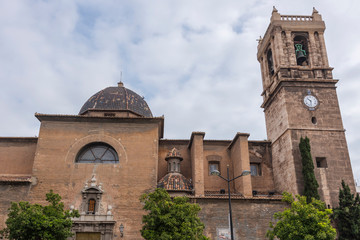 Fototapeta na wymiar Roman Catholic church with a bell tower in Valencia, Spain