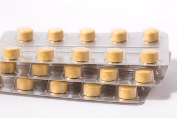 Obraz na płótnie Canvas packs of pills isolated on white background