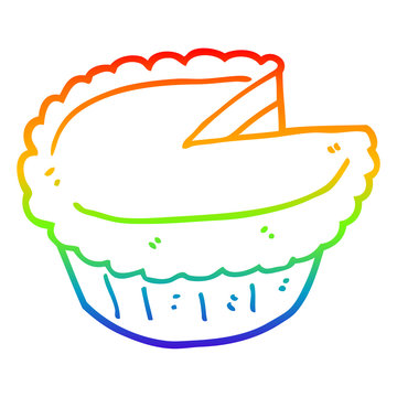 recommend clip art: rainbow gradient line drawing cartoon pie