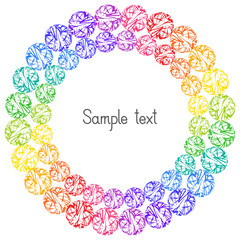 Decorative Colorful Element Circular Frame for Text.