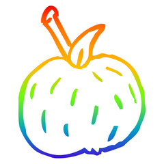 rainbow gradient line drawing cartoon tomato