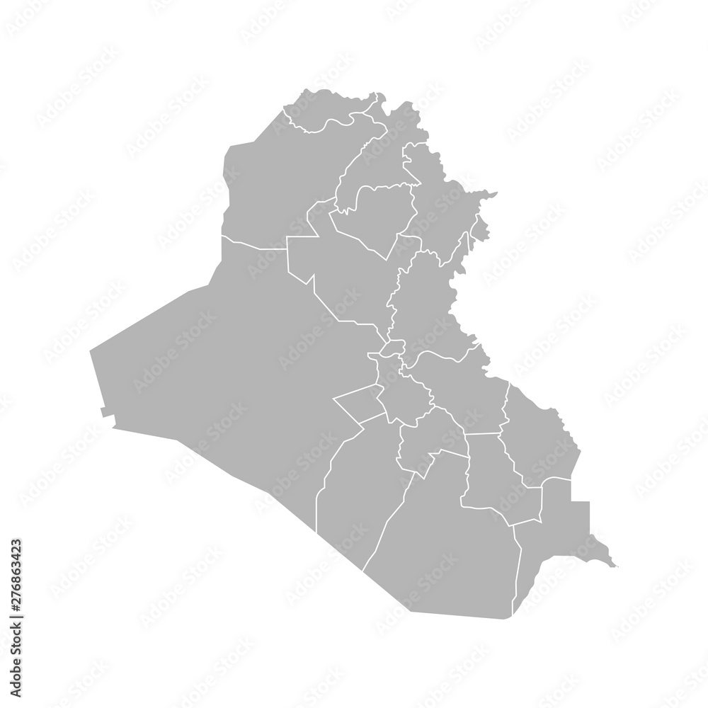 Wall mural vector isolated illustration of simplified administrative map of iraq. borders of the governorates (