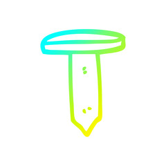 cold gradient line drawing cartoon iron nail