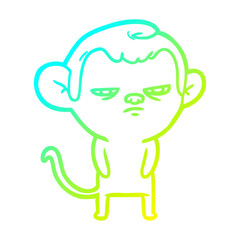 cold gradient line drawing cartoon monkey