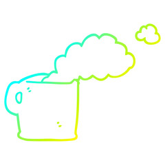 cold gradient line drawing cartoon hot coffee