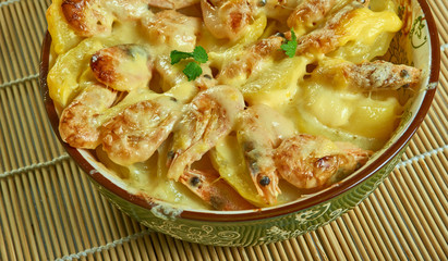 Portuguese Shrimp  Potato Gratin