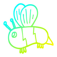 cold gradient line drawing cartoon fat bee