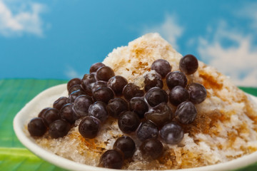 黒糖タピオカかき氷 brown sugar tapioca pearl shaved ice