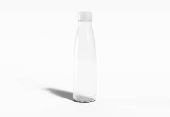 Plastic sport bottle isolated on white mockup 3D rendering