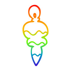 rainbow gradient line drawing cartoon christmas decoration
