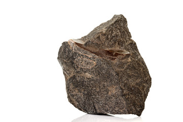 Macro of a mineral stone Vesuvianite on a white background