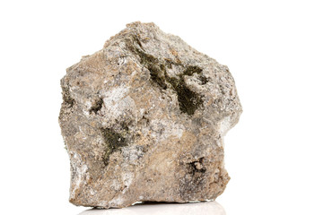 Macro of a mineral stone Vesuvianite on a white background