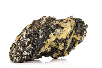 Macro of a mineral stone Vesuvianite on a white background