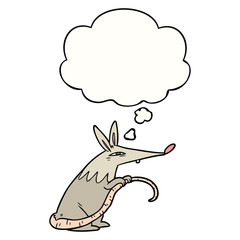 cartoon rat and thought bubble
