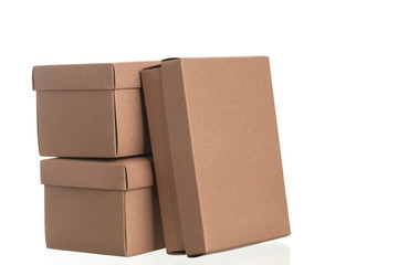 cardboard box for parcels from сraft isolated on white background