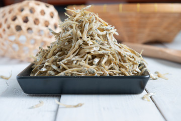 Sun dried anchovies used in Asian cuisine