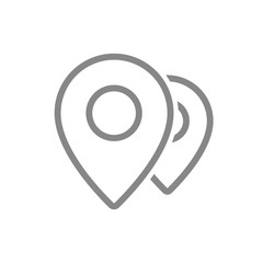 Map pointer line icon. Location pin symbol and sign