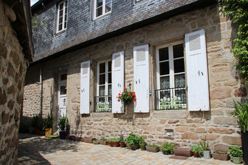 alley and building (house) in quimper (brittany - france) 