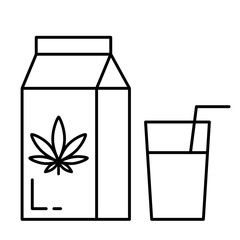 Hemp milk. Isolated vector illustration on white background.