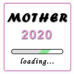 birth announcement - mother 2020 pink - isolated on white background - 3D illustration