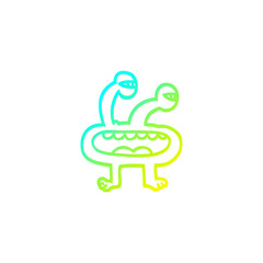 cold gradient line drawing cartoon monster