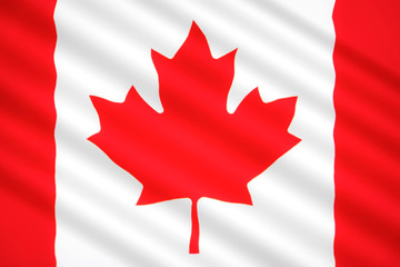 National flag of Canada with waving effect