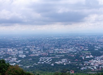 High view of the city in Chiang Mai, Thailand