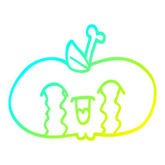cold gradient line drawing cartoon sad apple