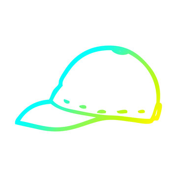 cold gradient line drawing cartoon cap