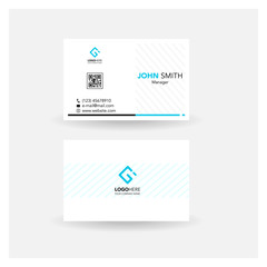 business card name card simple design_blue isolated white