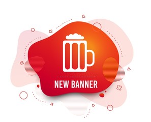 Fluid badge. Glass of beer sign icon. Alcohol drink symbol. Abstract shape. Gradient beer icon. Flyer liquid banner. Vector