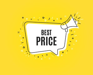 Best Price. Megaphone banner. Special offer Sale sign. Advertising Discounts symbol. Loudspeaker with speech bubble. Best price sign. Marketing and advertising tag. Vector