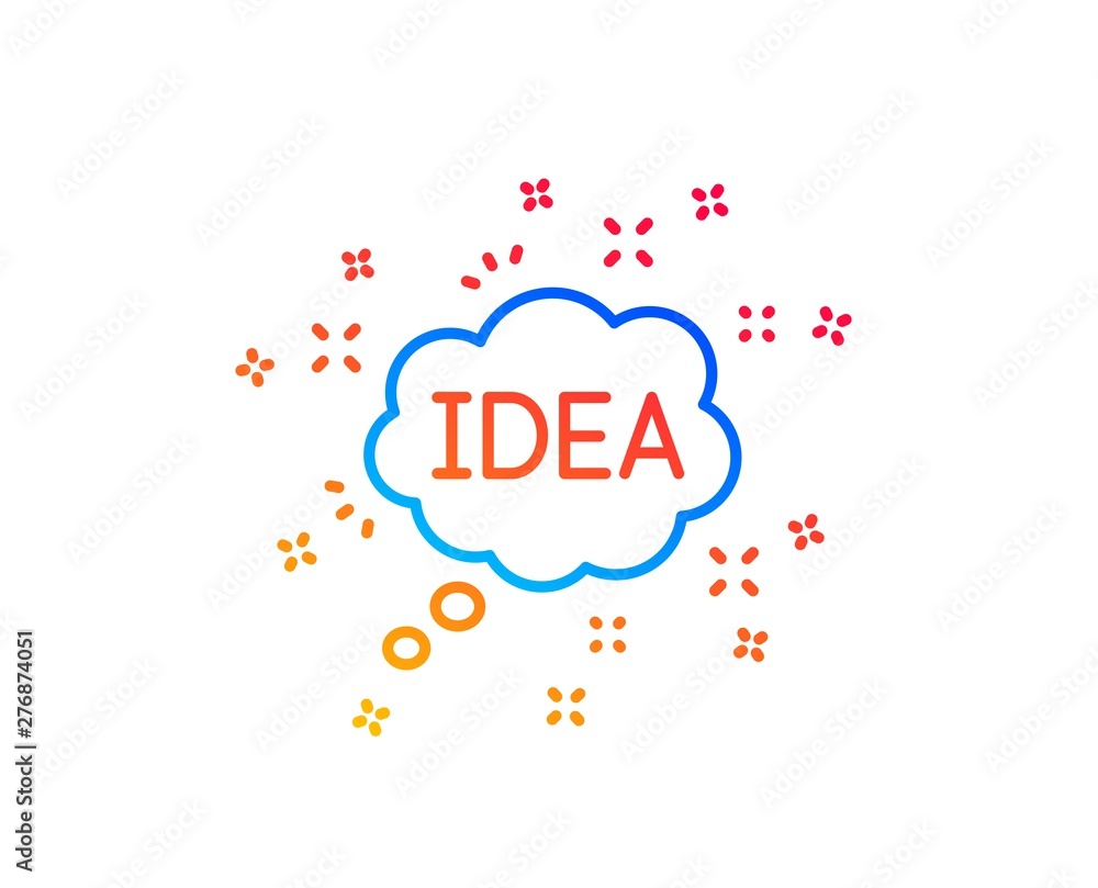 Poster idea speech bubble line icon. graphic art sign. inspiration symbol. gradient design elements. linear